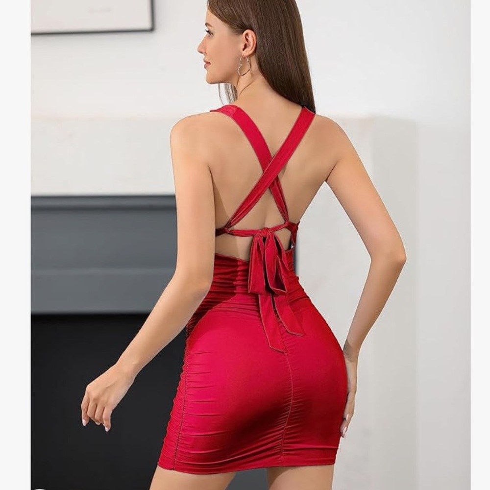 Red mini dress